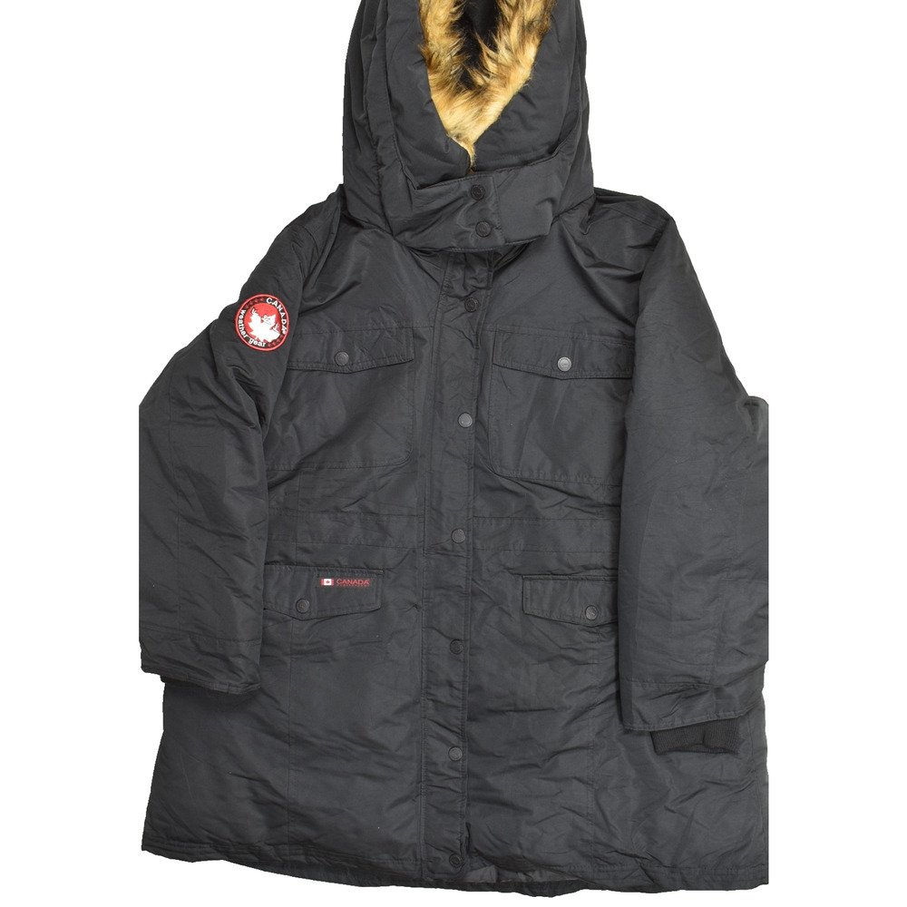 Canada Weathergear Men's 3X Black Winter Parka Jacket Faux Fur Hood Heavyweight
